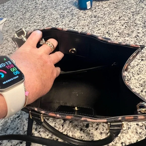 Kate Spade Leopard Print Satchel - Black and Brown - Picture 4 of 6